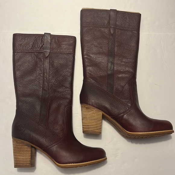 Timberland Earthkeepers Burgundy Colored Heeled Waterproof Boots, Size 10, NWOT - Picture 4 of 15
